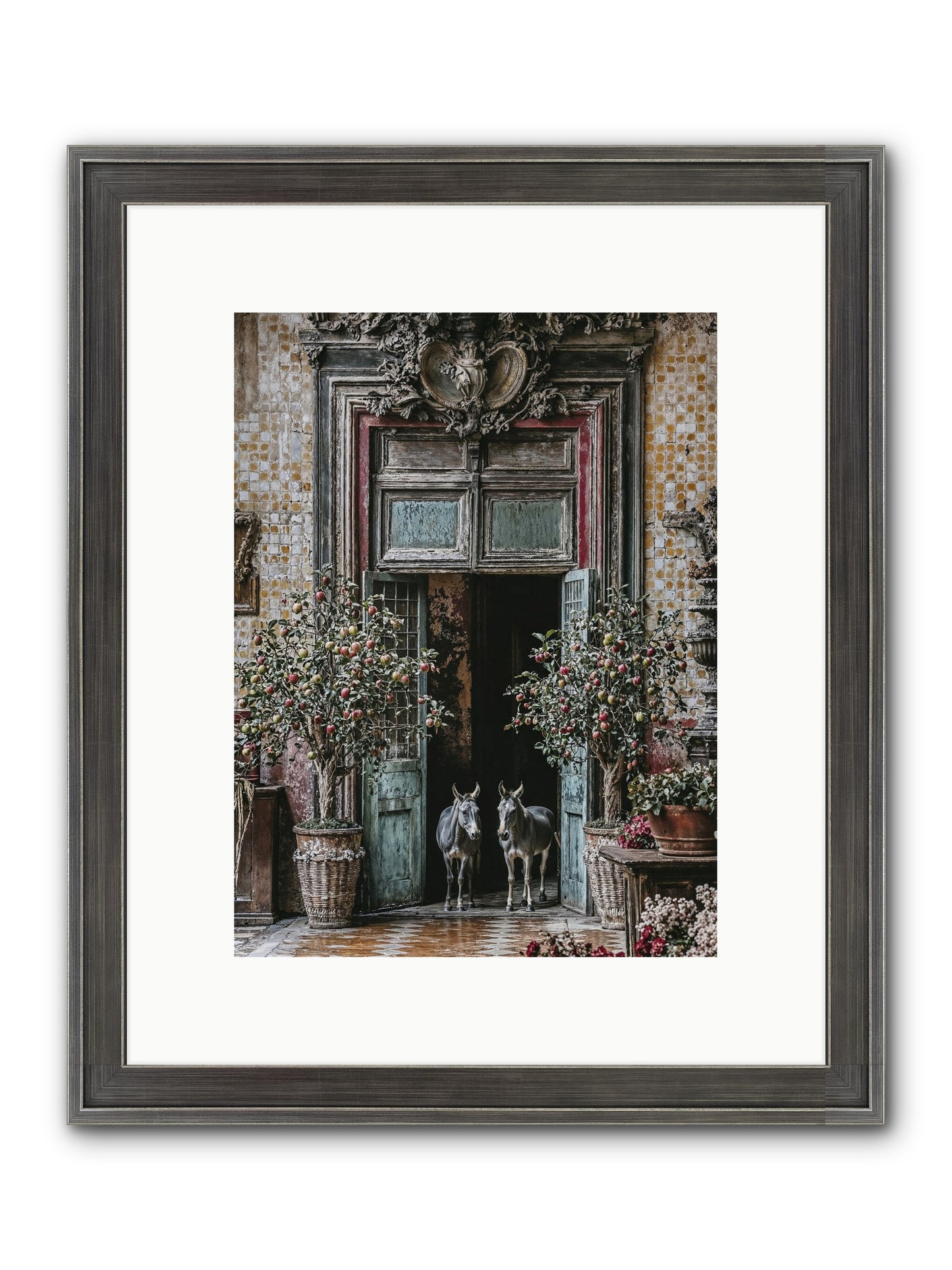 The Familiar Gate Framed Print - Slimwoods Black/Silver 9x12