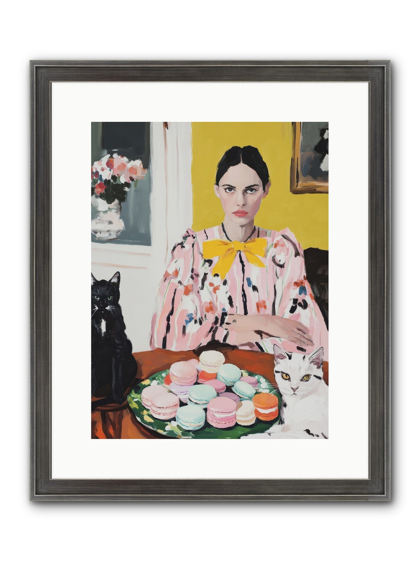The Feline Patisserie Society Framed Print - Slimwoods Black/Silver 12x16