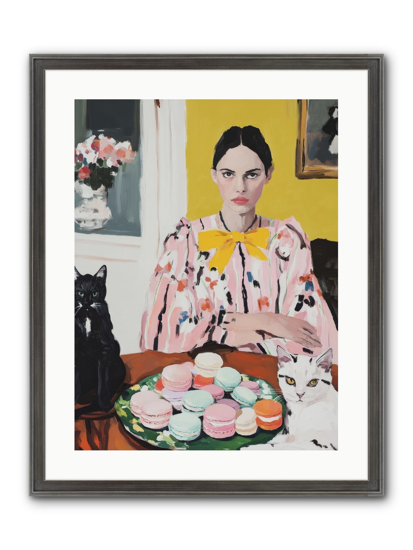 The Feline Patisserie Society Framed Print - Slimwoods Black/Silver 18x24