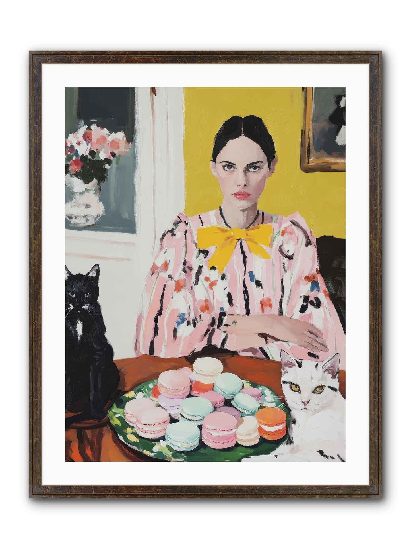 The Feline Patisserie Society Framed Print - Slimwoods Black/Gold 24x32