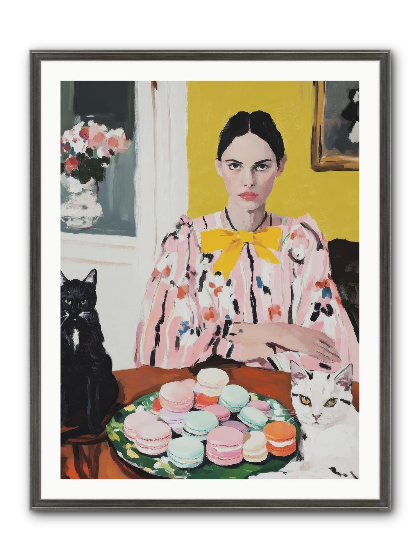 The Feline Patisserie Society Framed Print - Slimwoods Black/Silver 30x40
