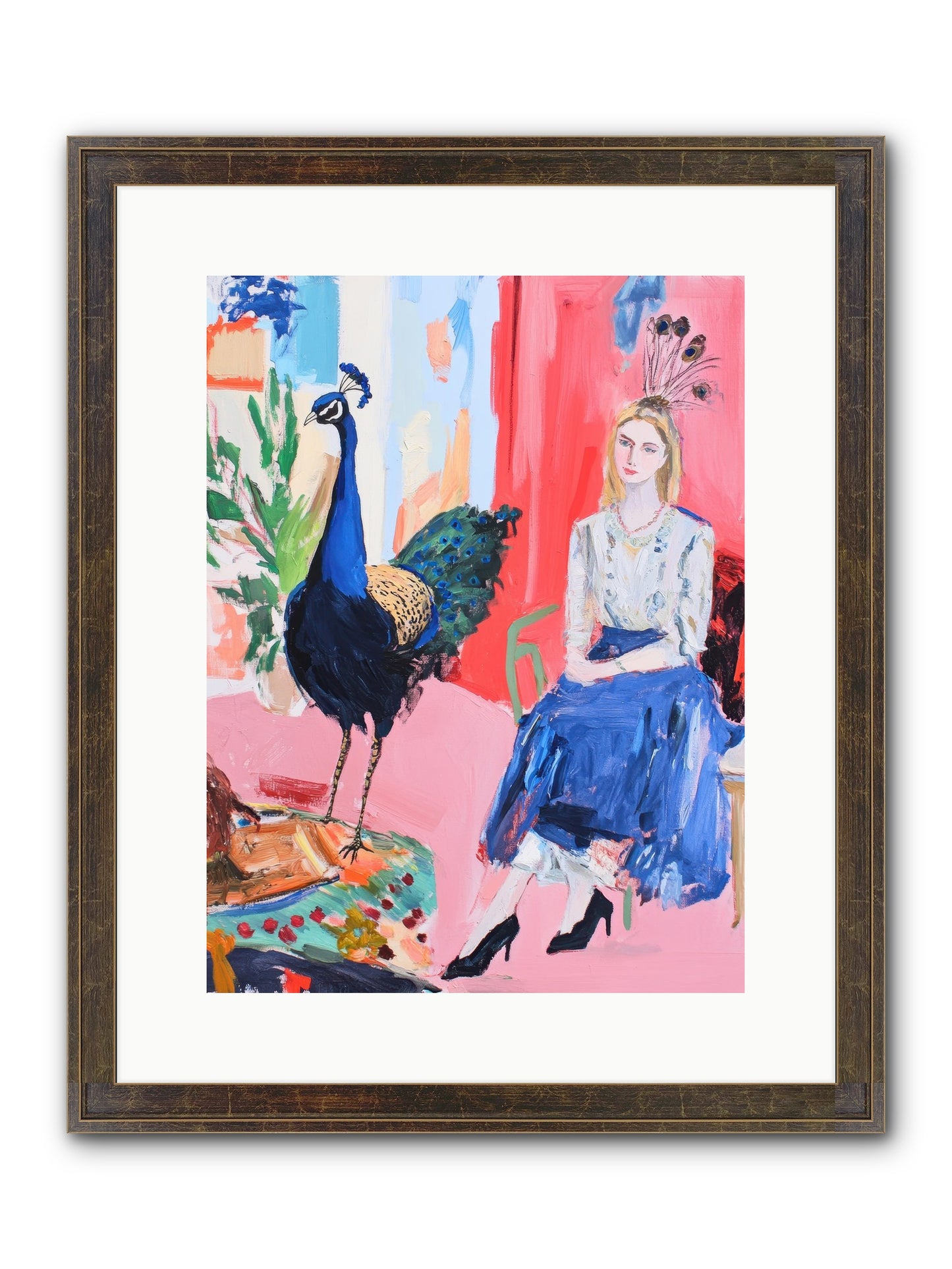 The Flamboyant Courtship Framed Print - Slimwoods Black/Gold 12x16