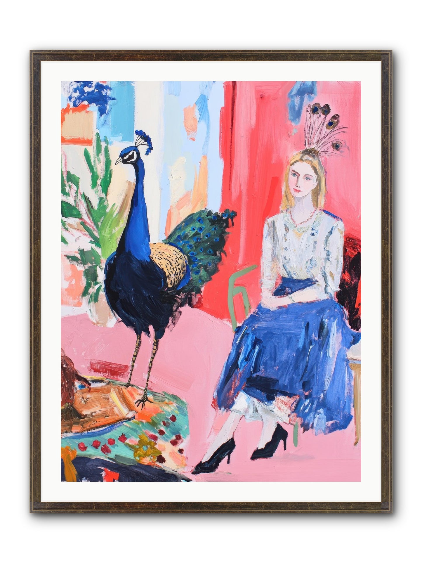 The Flamboyant Courtship Framed Print - Slimwoods Black/Gold 30x40