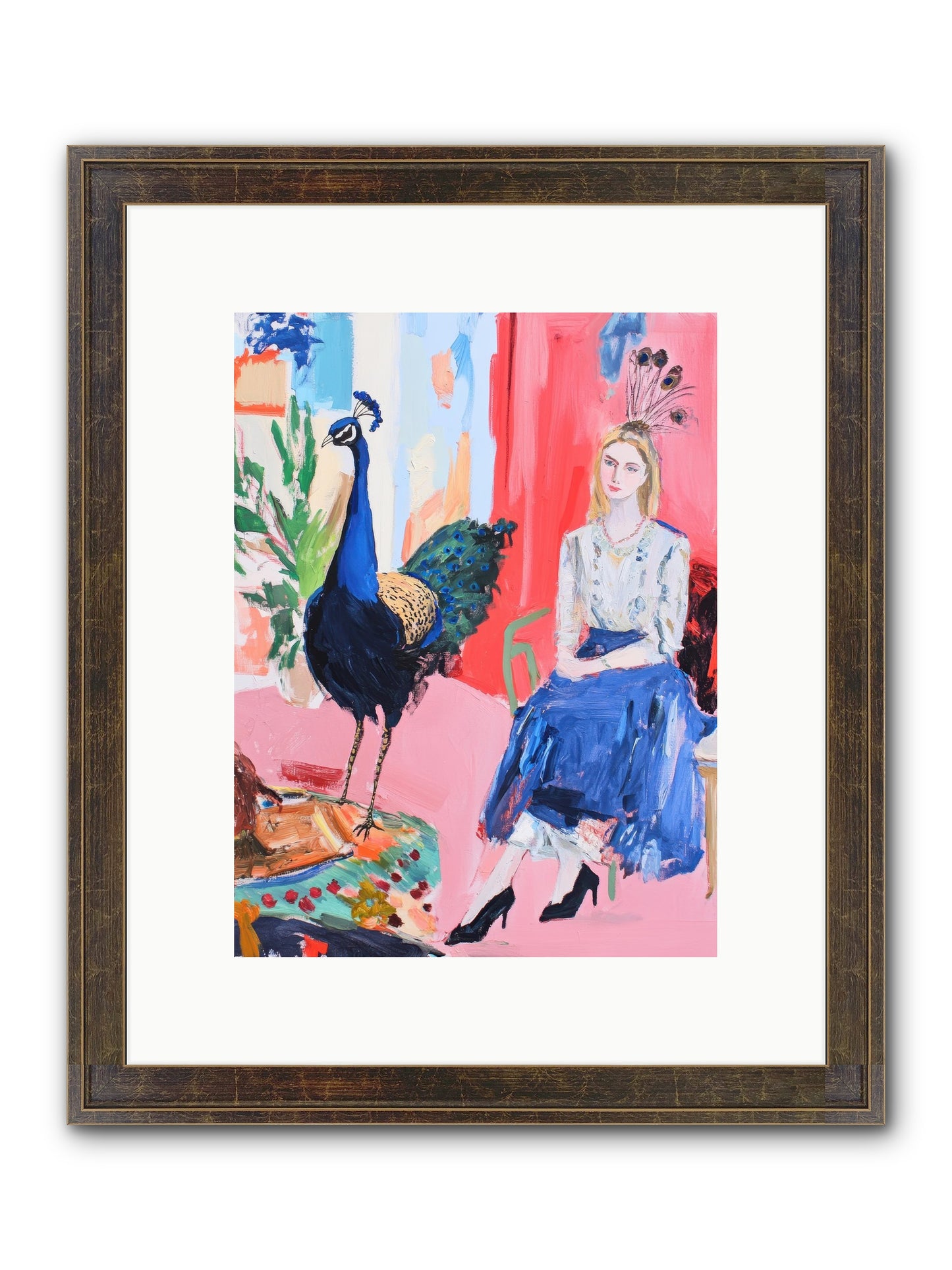 The Flamboyant Courtship Framed Print - Slimwoods Black/Gold 9x12