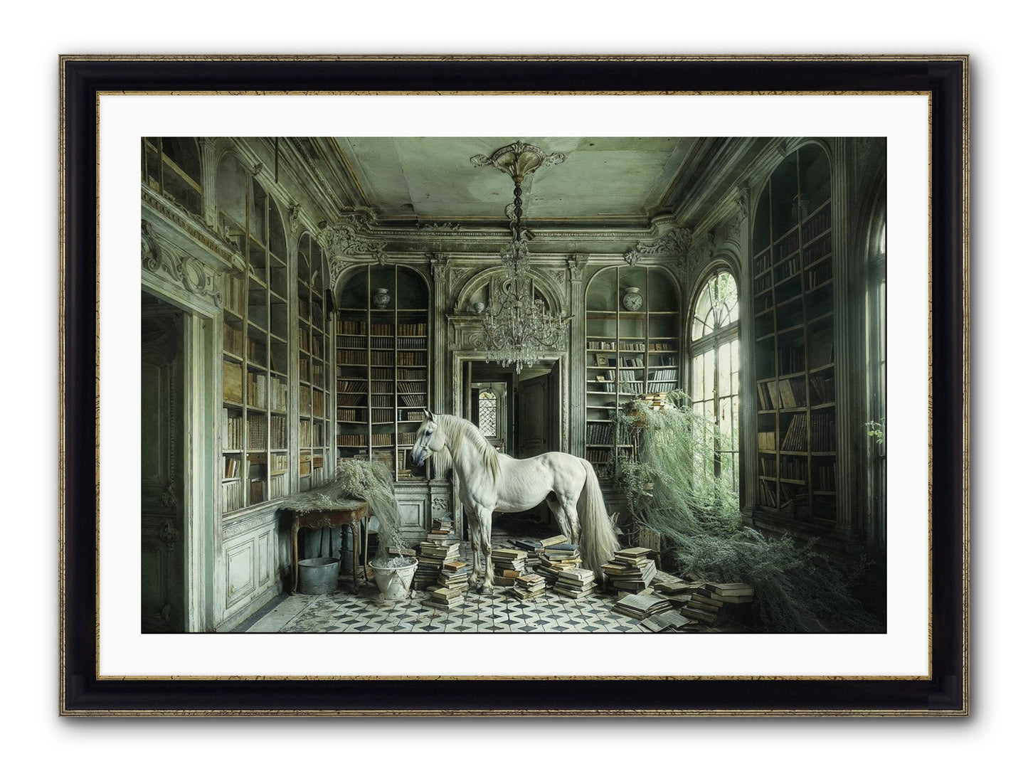 The Forgotten Pavilion Framed Print - Black & Gold 36x24