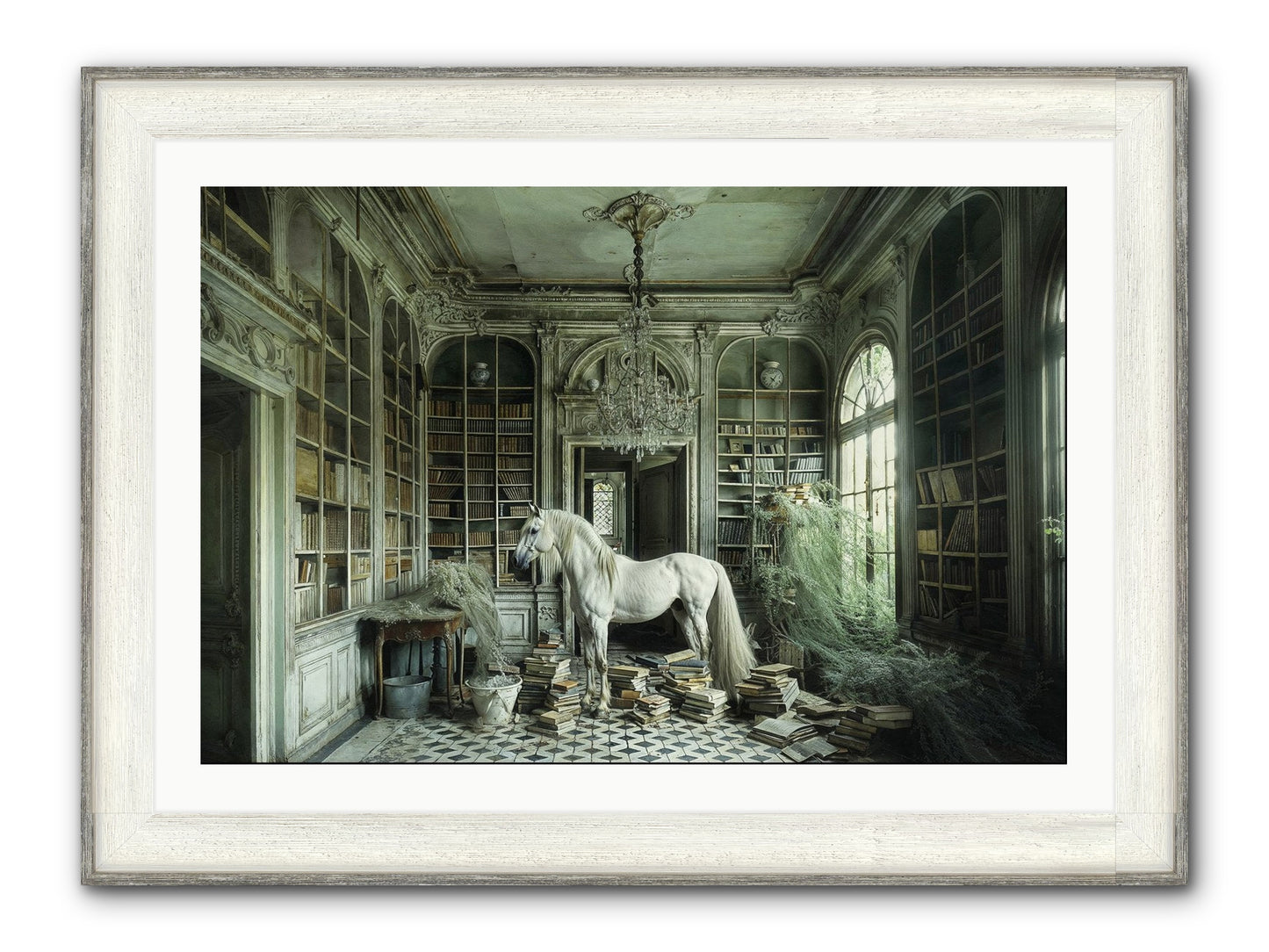 The Forgotten Pavilion Framed Print - Driftwood White 36x24