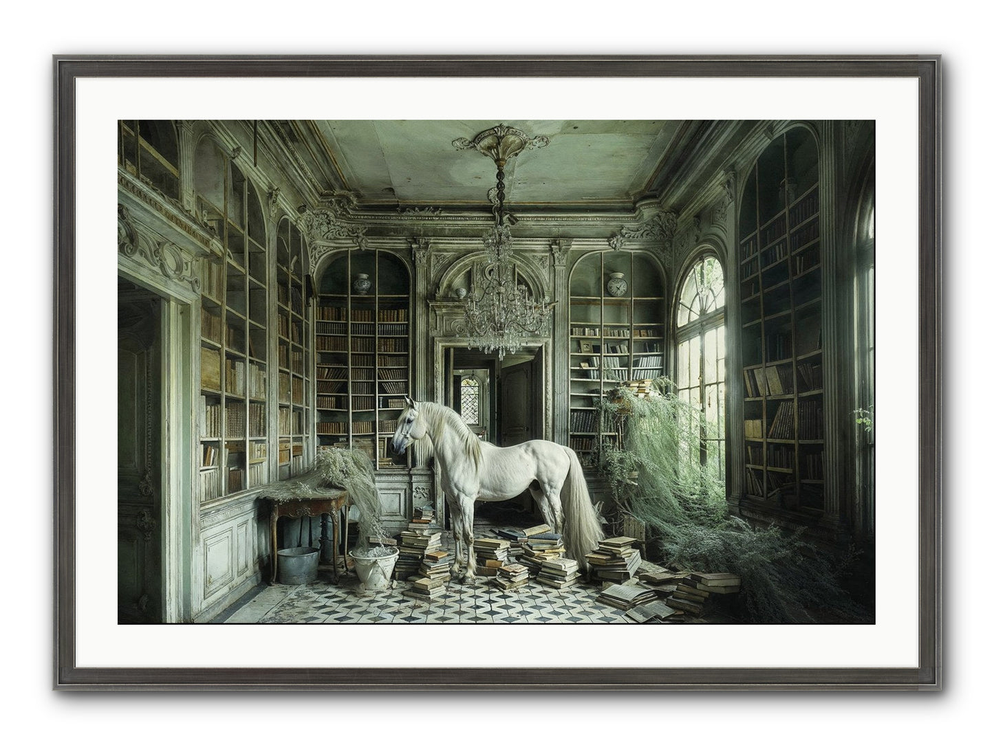 The Forgotten Pavilion Framed Print - Slimwoods Black/Silver 36x24