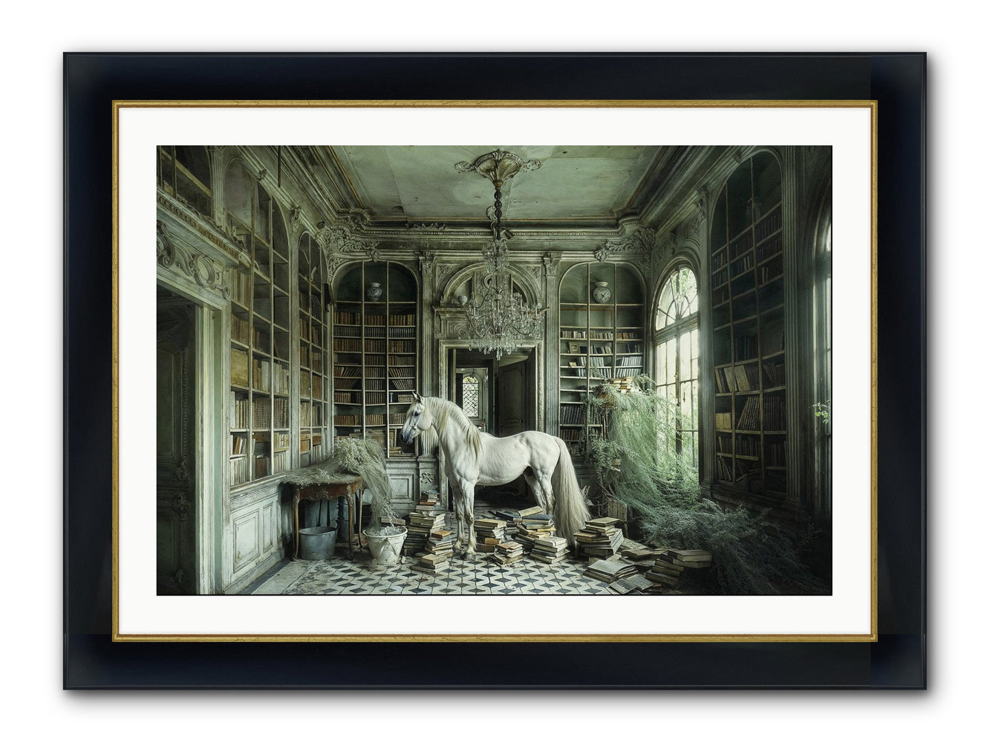 The Forgotten Pavilion Framed Print - Wide Black w/Gold 36x24