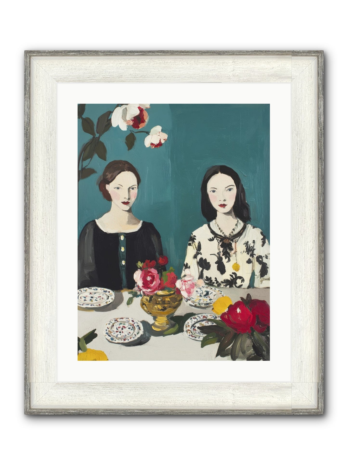 The French Table Framed Print - Driftwood White 18x24