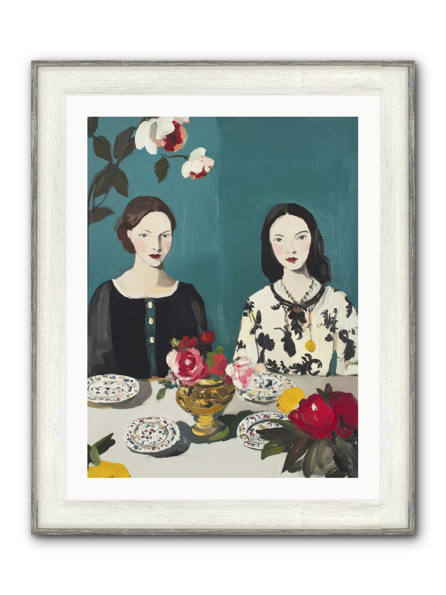 The French Table Framed Print - Driftwood White 24x32