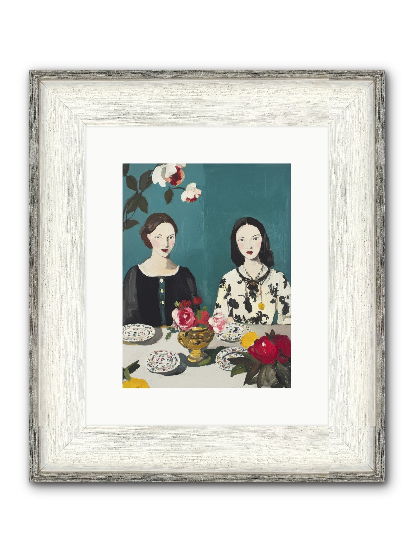 The French Table Framed Print - Driftwood White 9x12