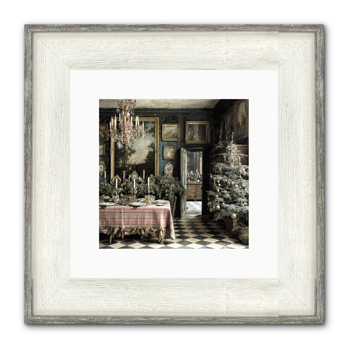 The Frost-Kissed Reverie Framed Print - Driftwood White 10x10