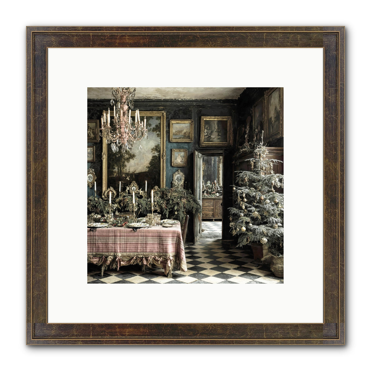 The Frost-Kissed Reverie Framed Print - Slimwoods Black/Gold 10x10