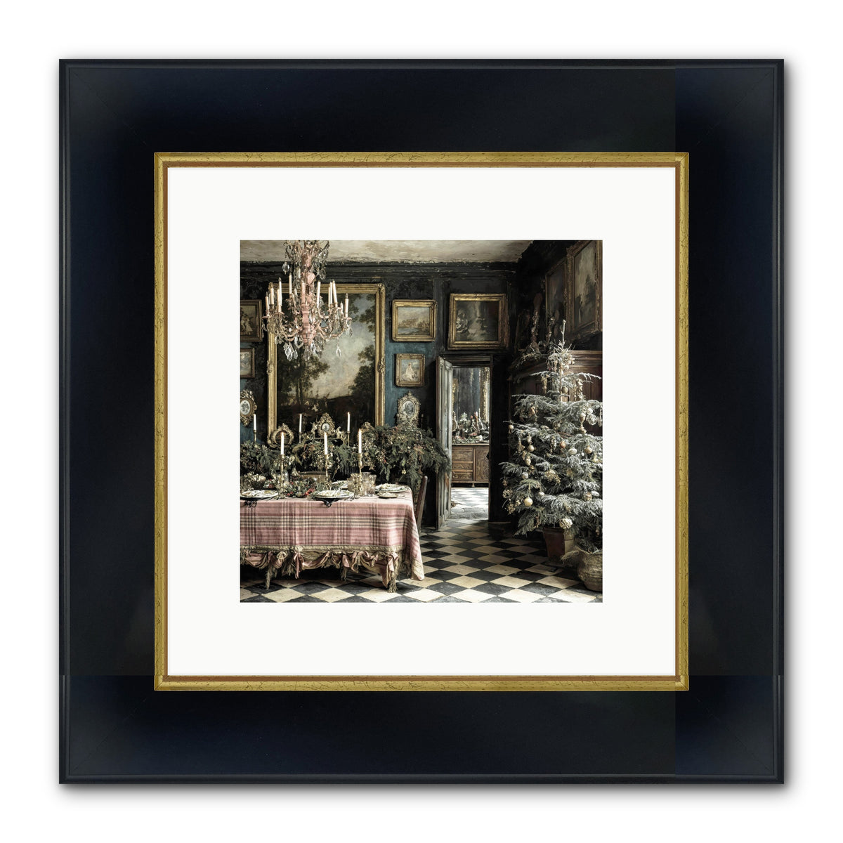 The Frost-Kissed Reverie Framed Print - Wide Black w/Gold 10x10