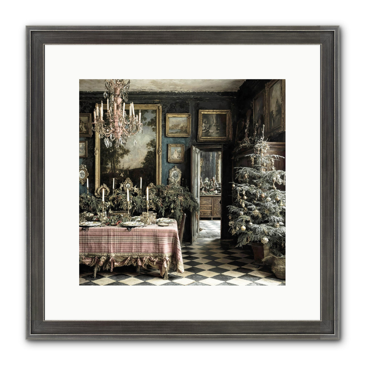The Frost-Kissed Reverie Framed Print - Slimwoods Black/Silver 12x12