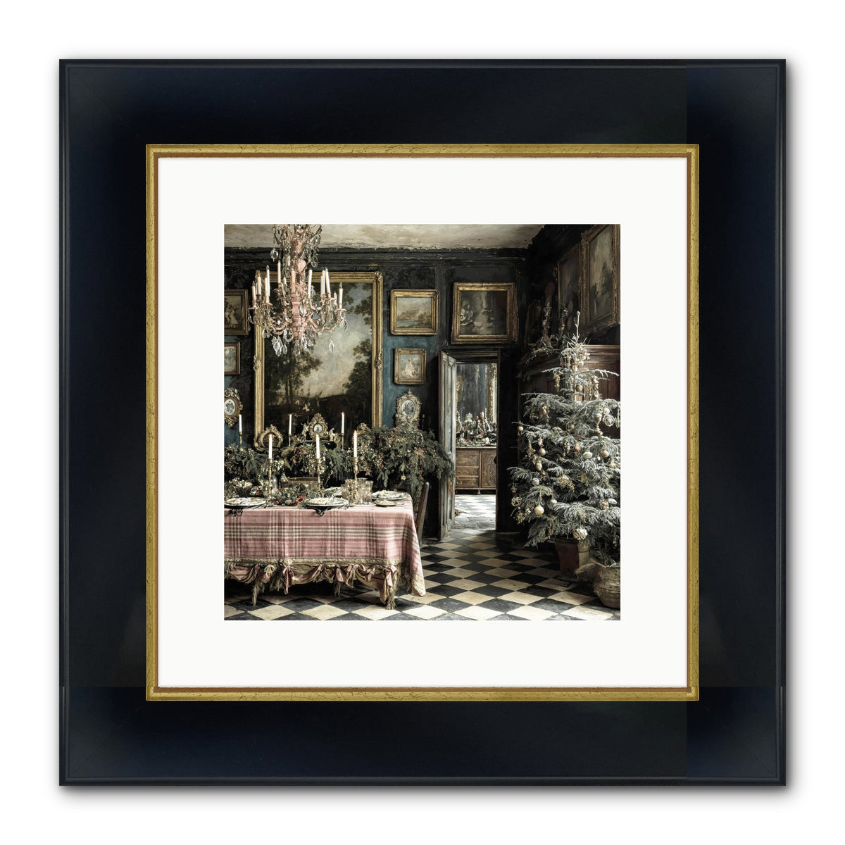 The Frost-Kissed Reverie Framed Print - Wide Black w/Gold 12x12