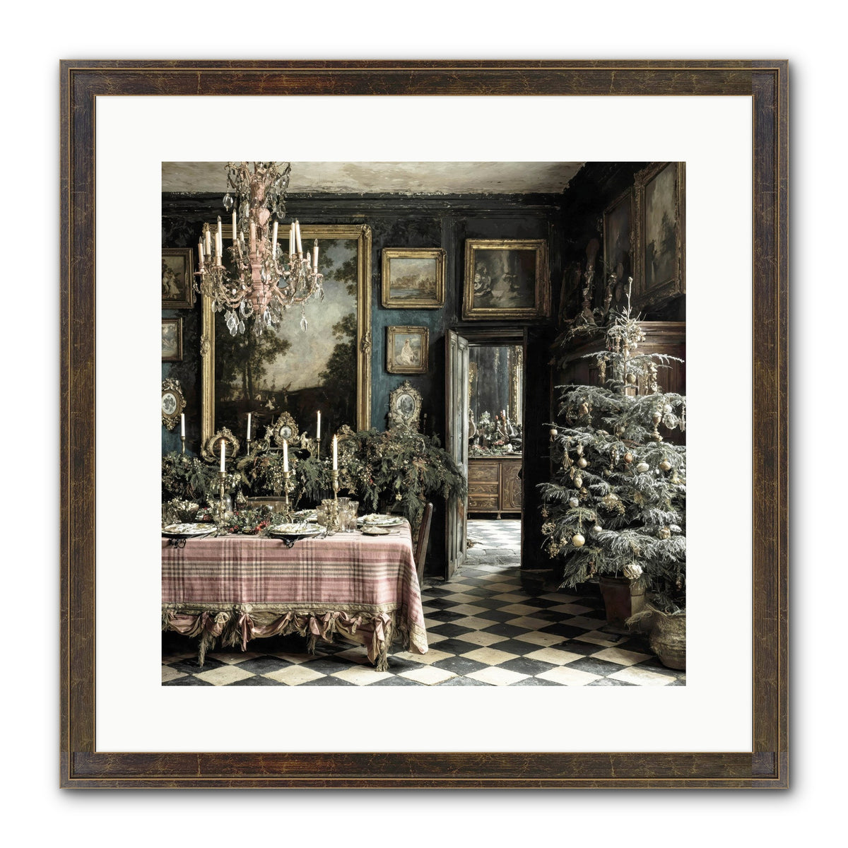 The Frost-Kissed Reverie Framed Print - Slimwoods Black/Gold 16x16