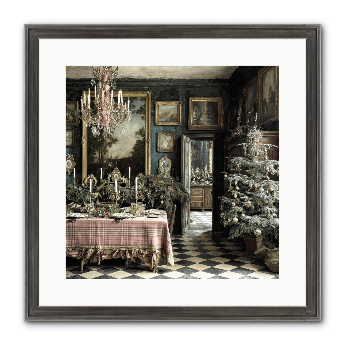The Frost-Kissed Reverie Framed Print - Slimwoods Black/Silver 16x16