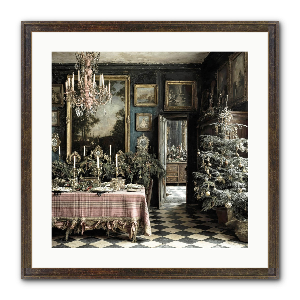 The Frost-Kissed Reverie Framed Print - Slimwoods Black/Gold 20x20