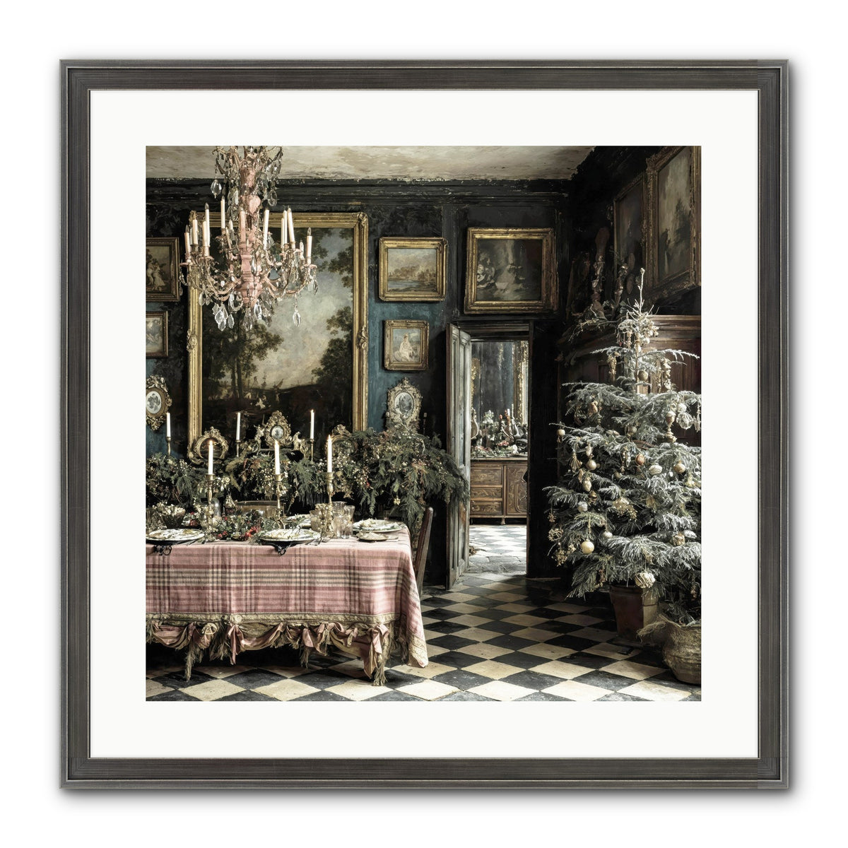 The Frost-Kissed Reverie Framed Print - Slimwoods Black/Silver 20x20