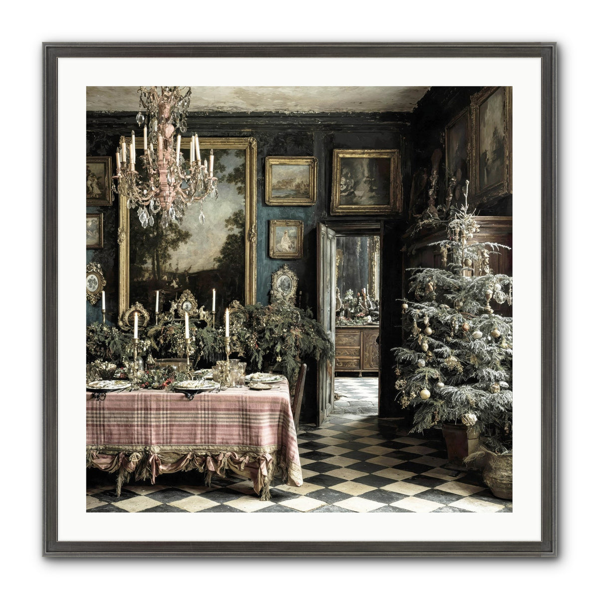 The Frost-Kissed Reverie Framed Print - Slimwoods Black/Silver 30x30