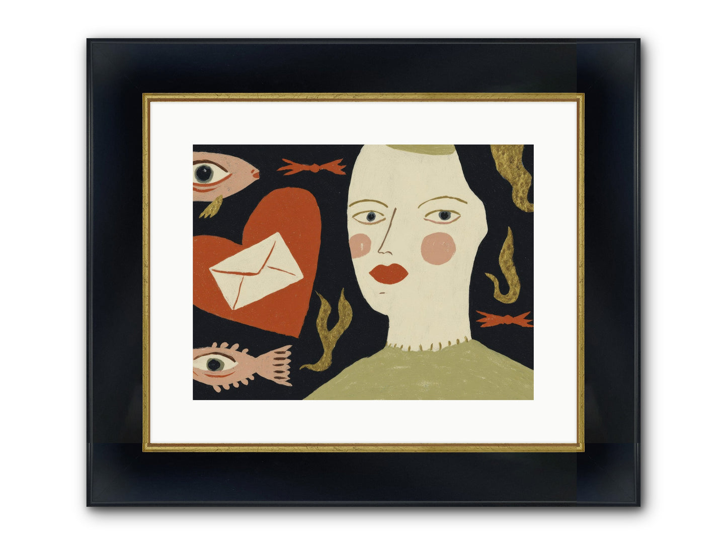 The Garden At The Edge Of Yes Framed Print - Wide Black w/Gold 16x12