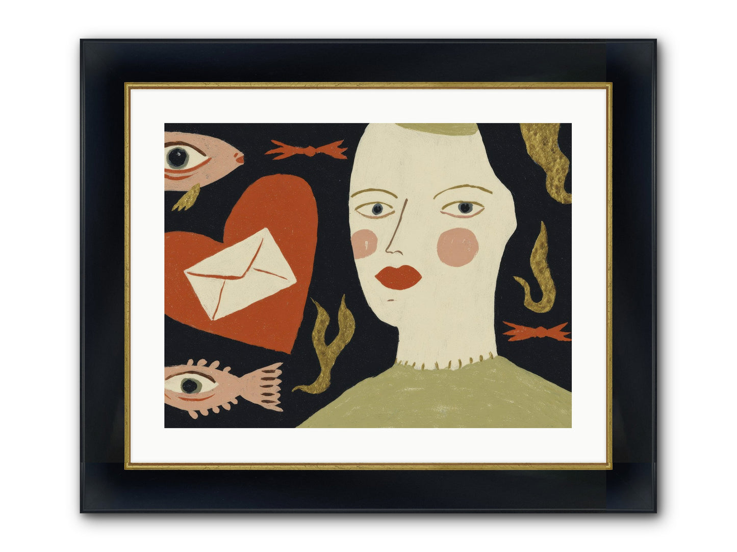 The Garden At The Edge Of Yes Framed Print - Wide Black w/Gold 24x18