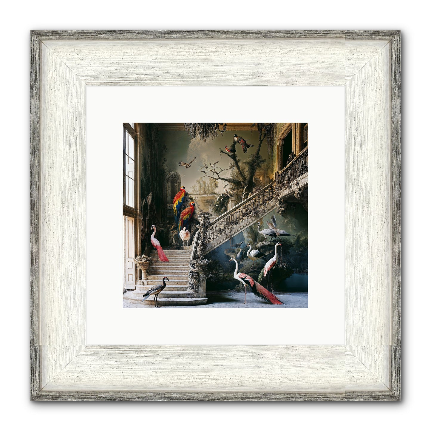 The Garden Party Framed Print - Driftwood White 10x10