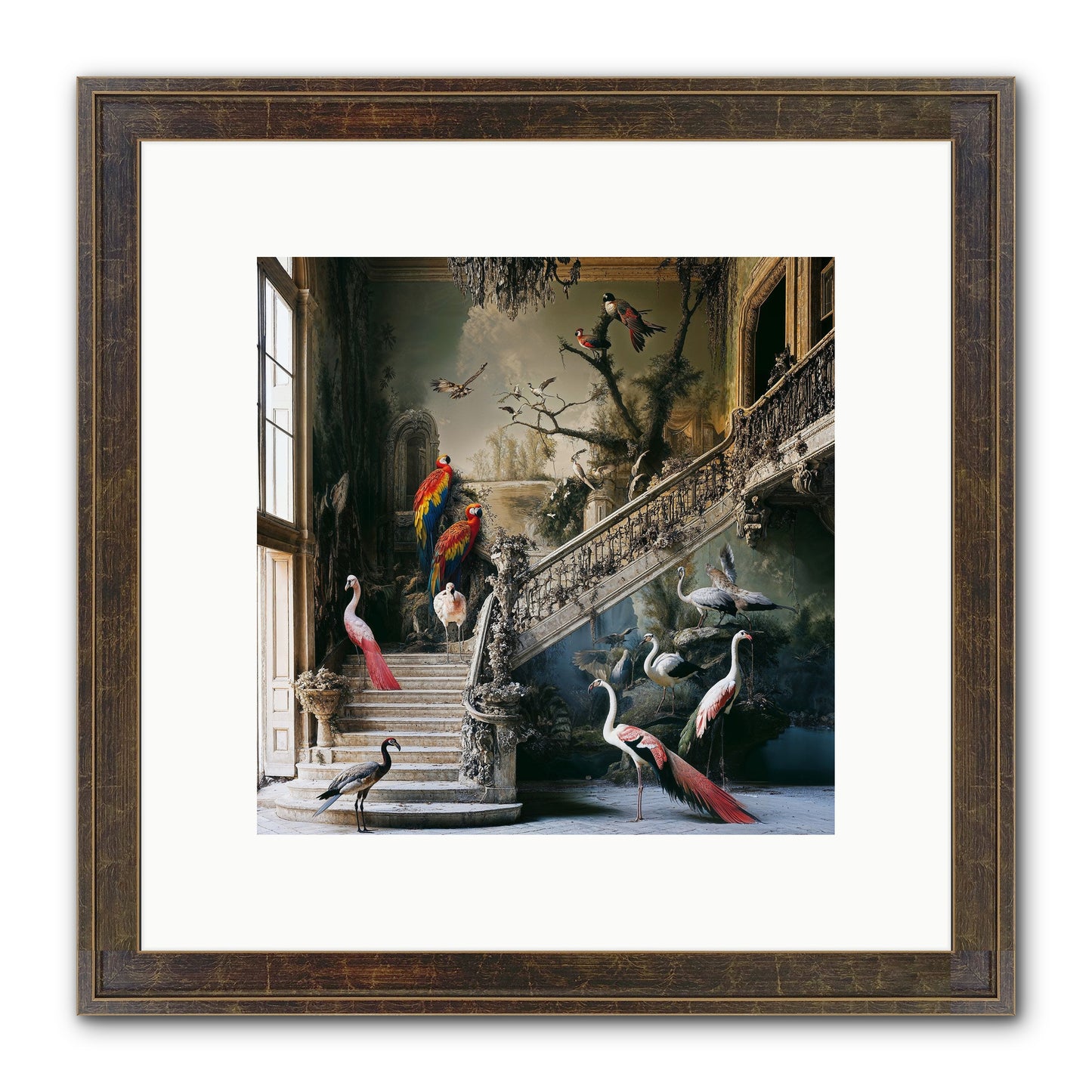 The Garden Party Framed Print - Slimwoods Black/Gold 10x10