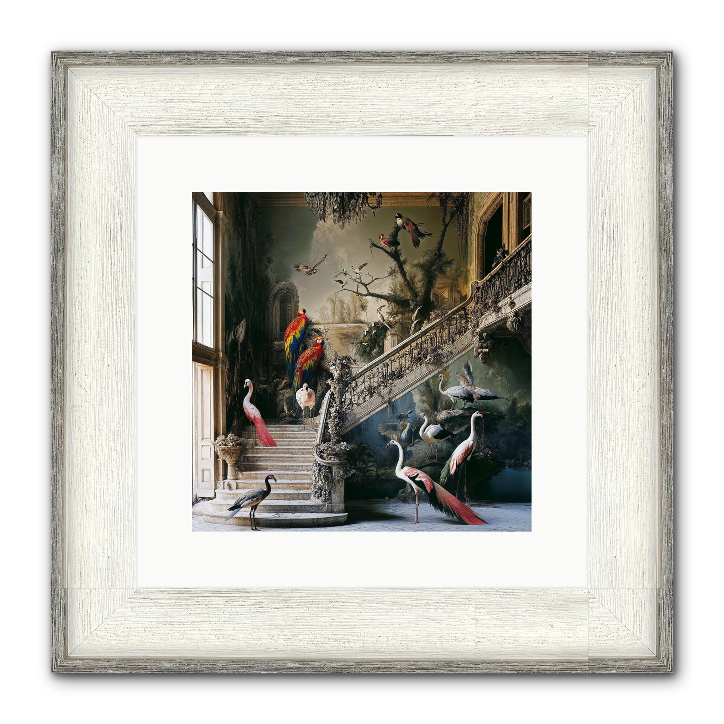 The Garden Party Framed Print - Driftwood White 12x12