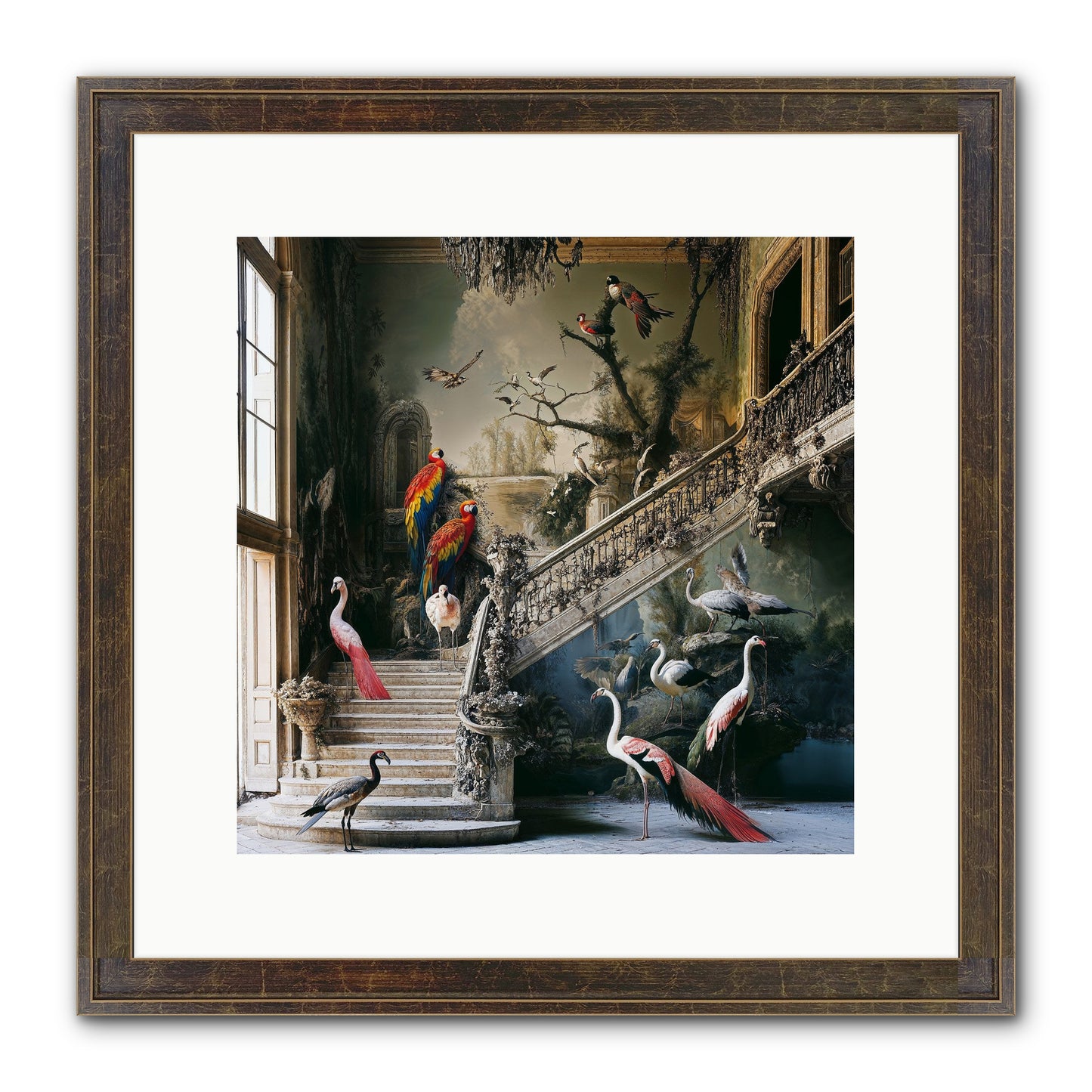 The Garden Party Framed Print - Slimwoods Black/Gold 12x12
