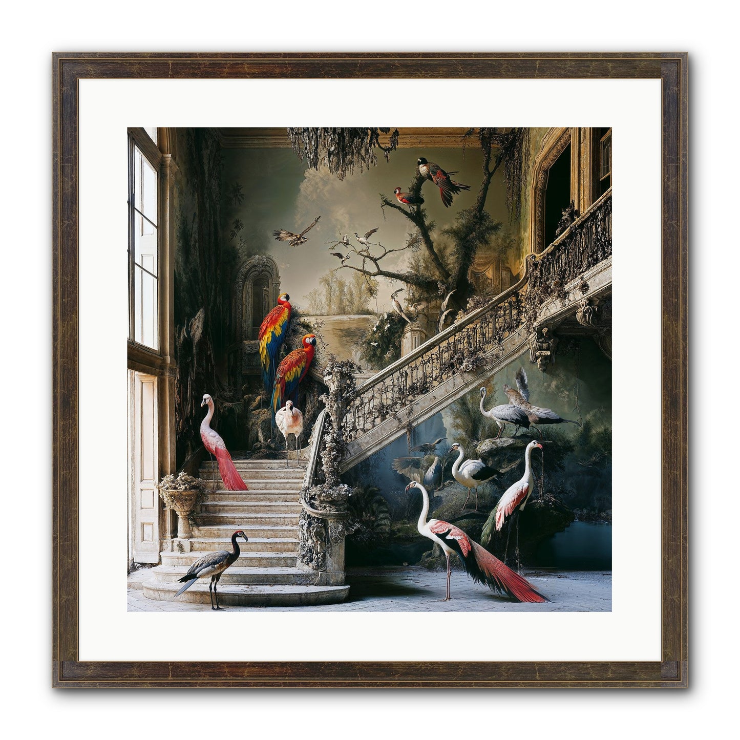 The Garden Party Framed Print - Slimwoods Black/Gold 20x20