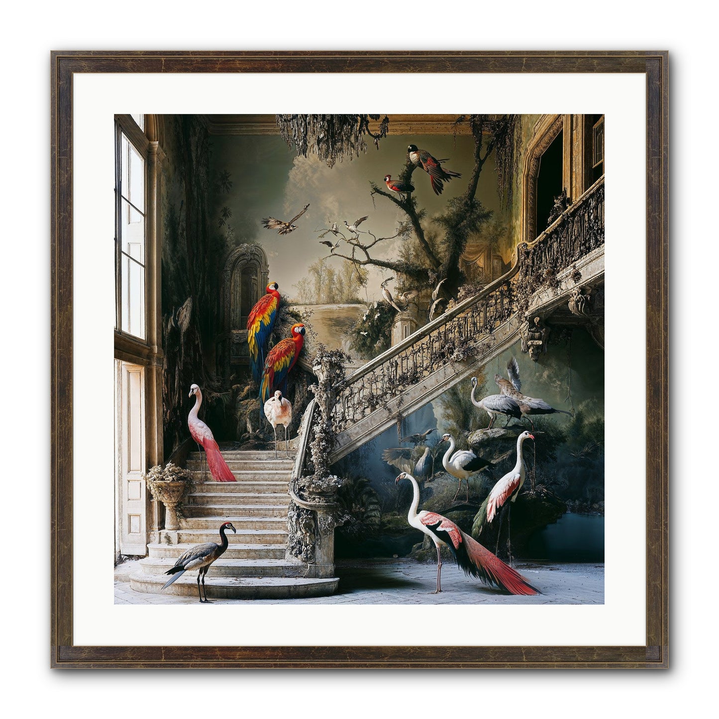 The Garden Party Framed Print - Slimwoods Black/Gold 24x24