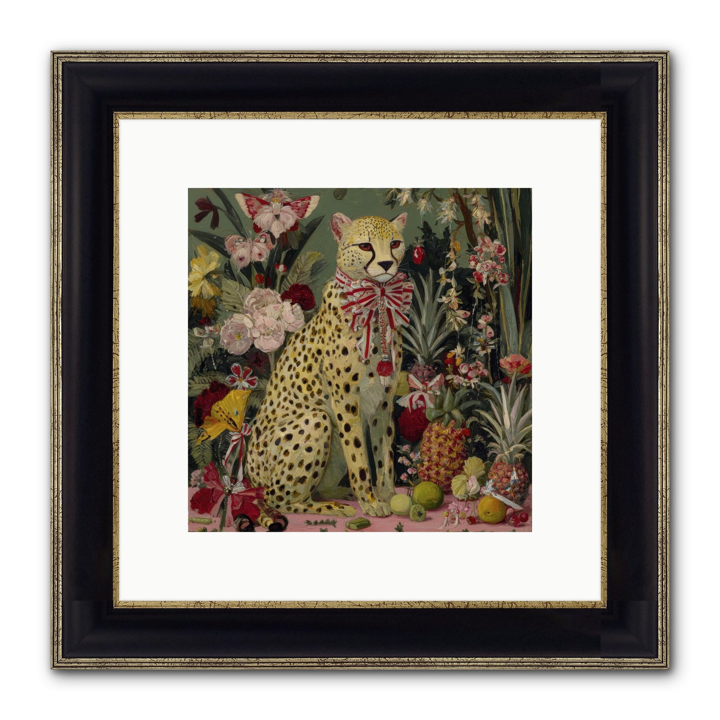 The Garden’s Quiet Spell Framed Print - Black & Gold 10x10