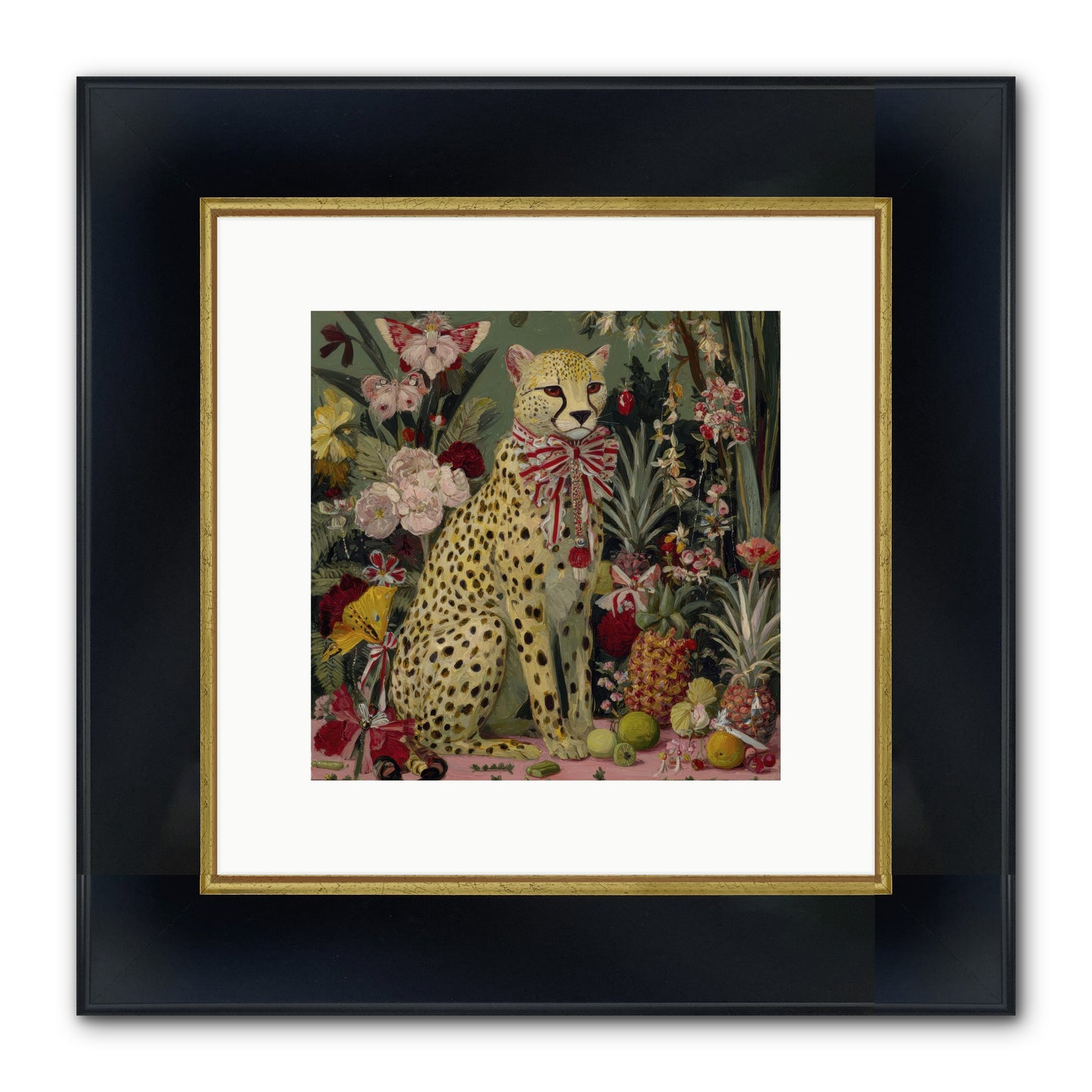 The Garden’s Quiet Spell Framed Print - Wide Black w/Gold 10x10
