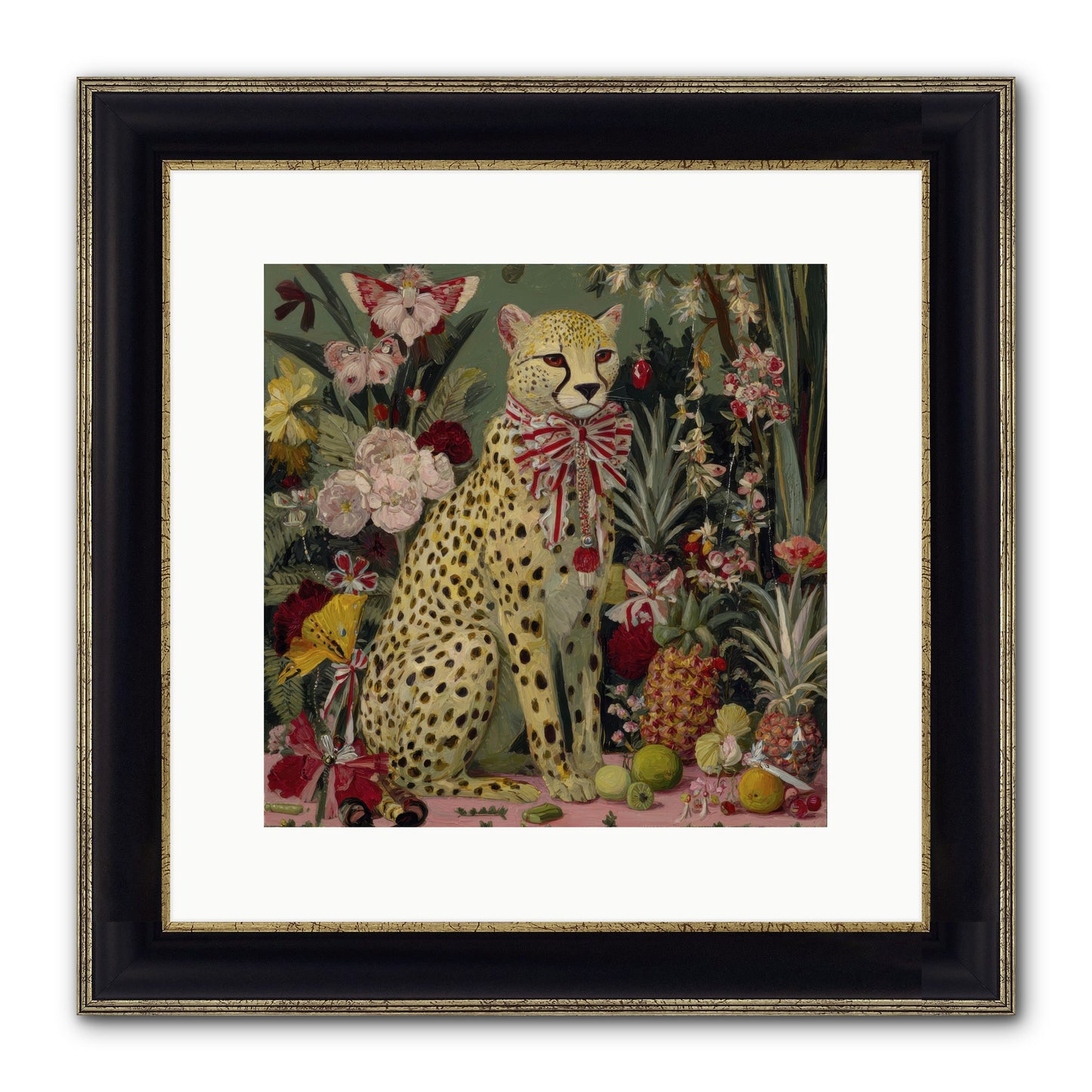 The Garden’s Quiet Spell Framed Print - Black & Gold 12x12