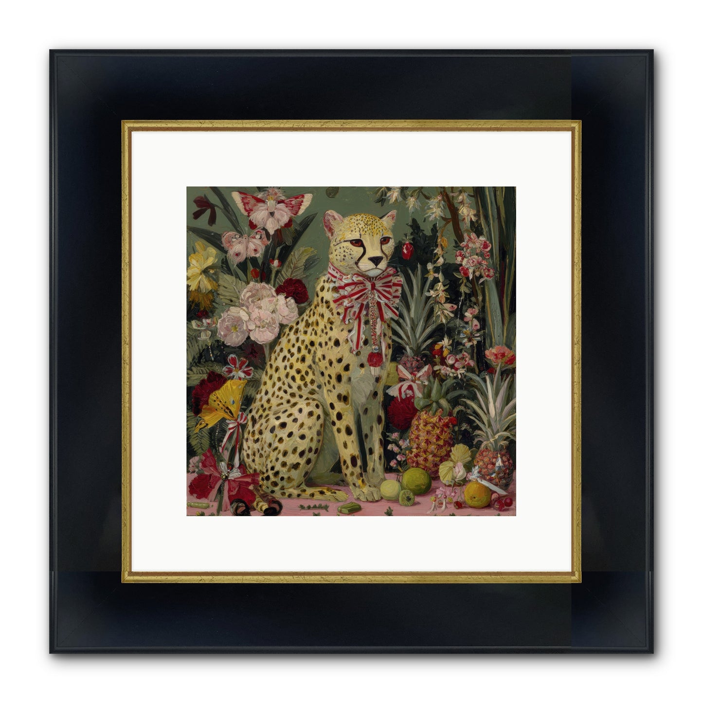 The Garden’s Quiet Spell Framed Print - Wide Black w/Gold 12x12