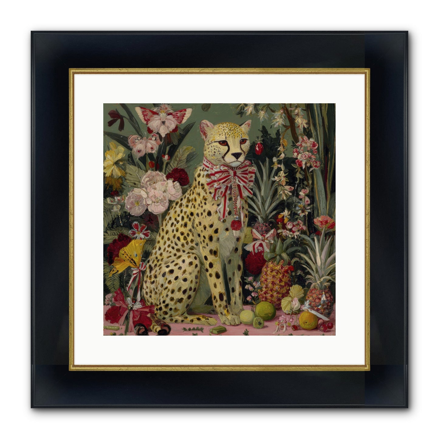 The Garden’s Quiet Spell Framed Print - Wide Black w/Gold 16x16
