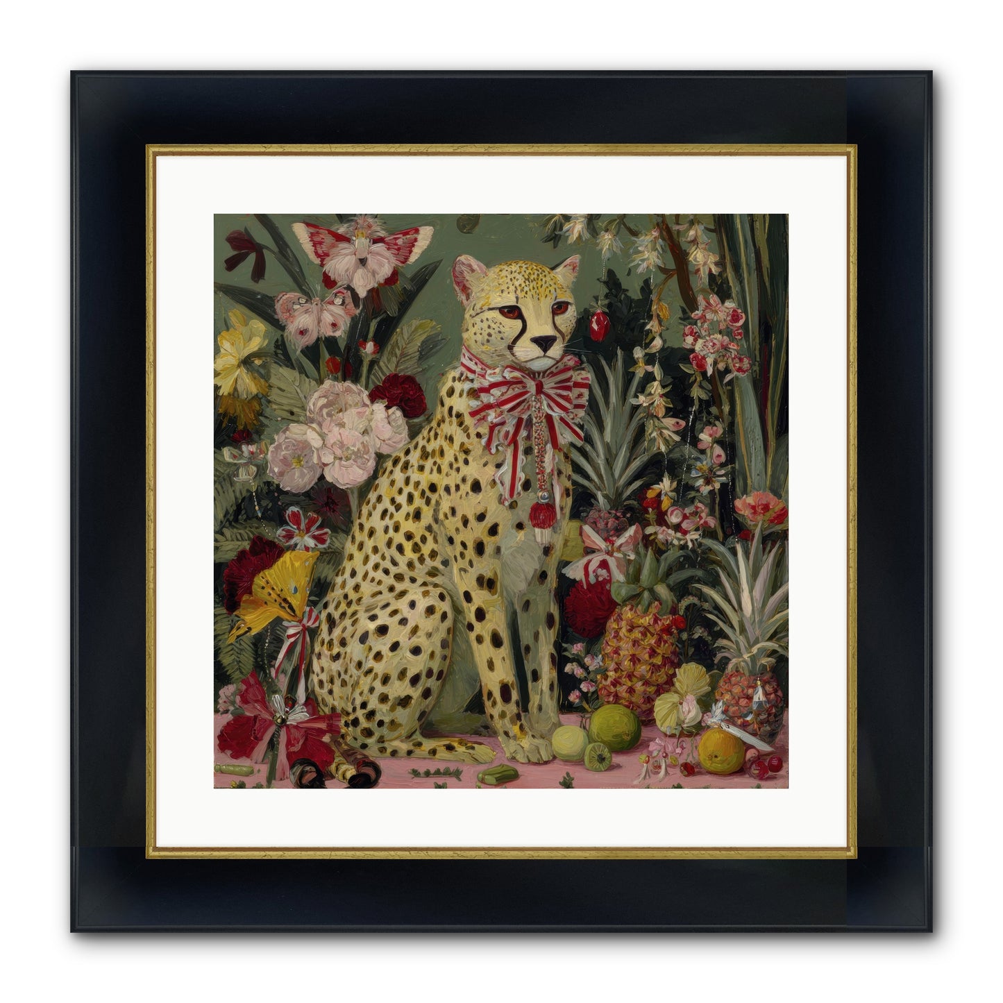 The Garden’s Quiet Spell Framed Print - Wide Black w/Gold 20x20