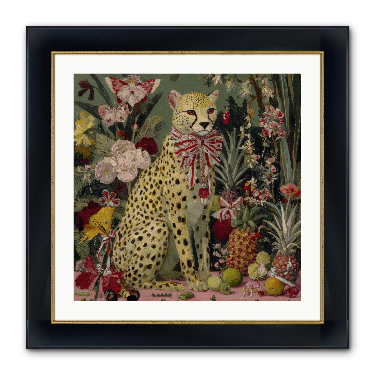 The Garden’s Quiet Spell Framed Print - Wide Black w/Gold 24x24