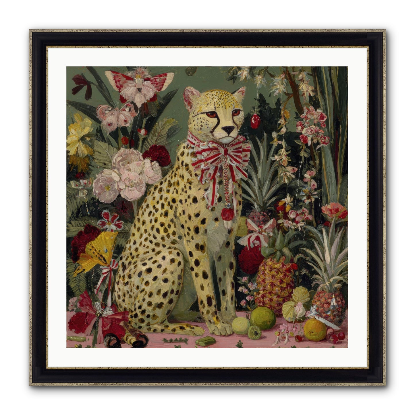 The Garden’s Quiet Spell Framed Print - Black & Gold 30x30