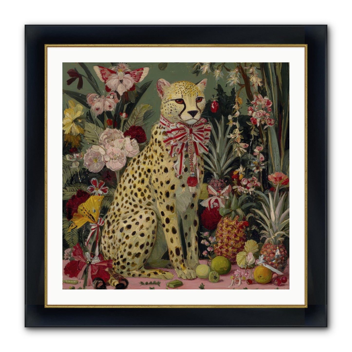 The Garden’s Quiet Spell Framed Print - Wide Black w/Gold 30x30