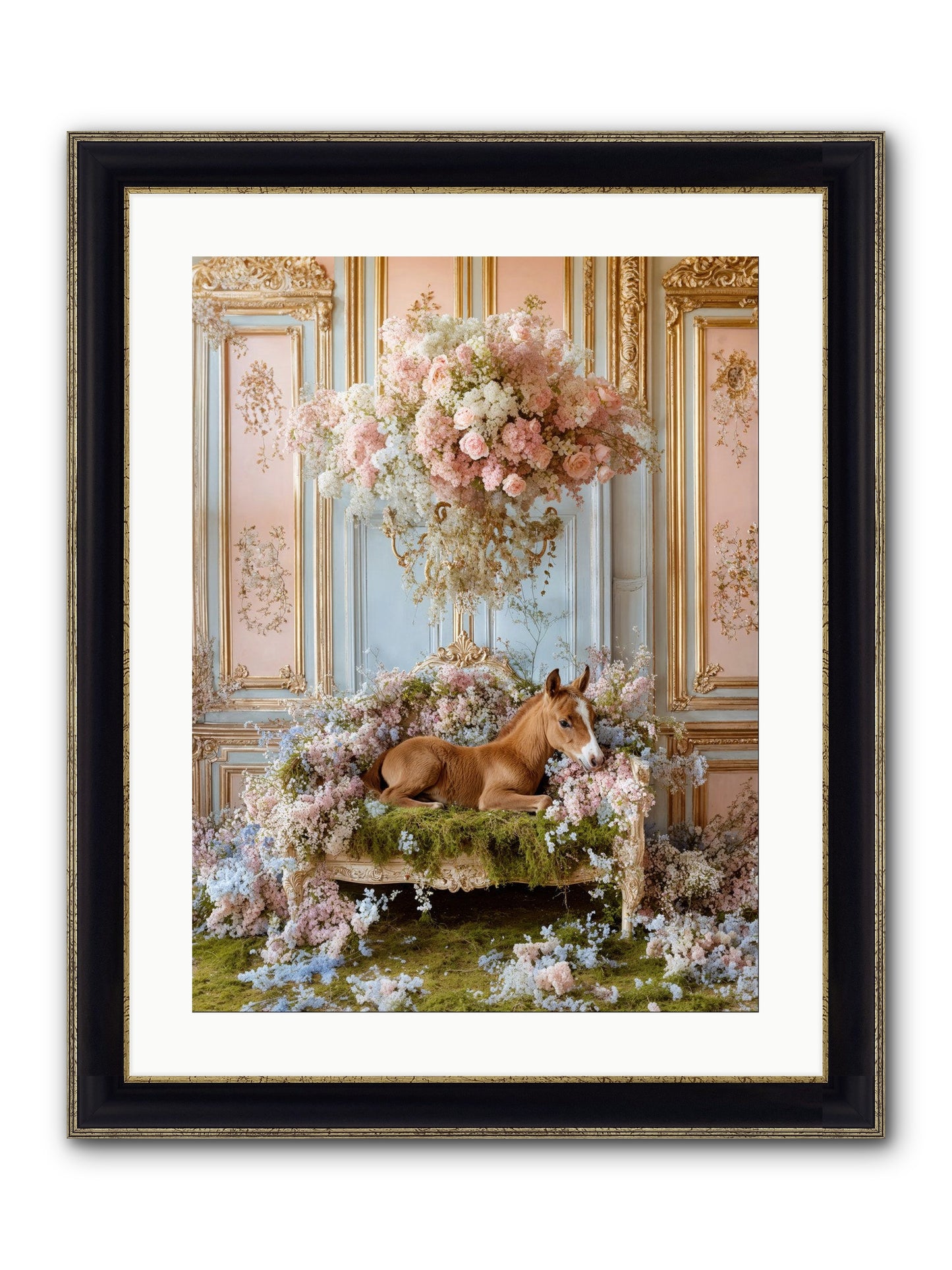 The Garden's Young Prince Framed Print - Black & Gold 18x24
