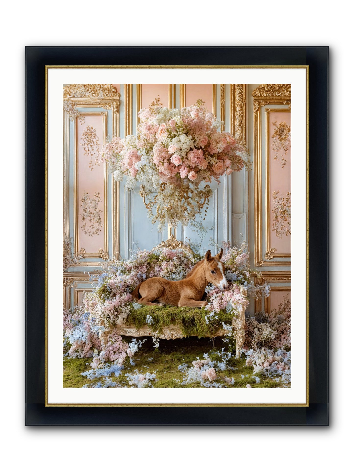 The Garden's Young Prince Framed Print - Wide Black w/Gold 30x40