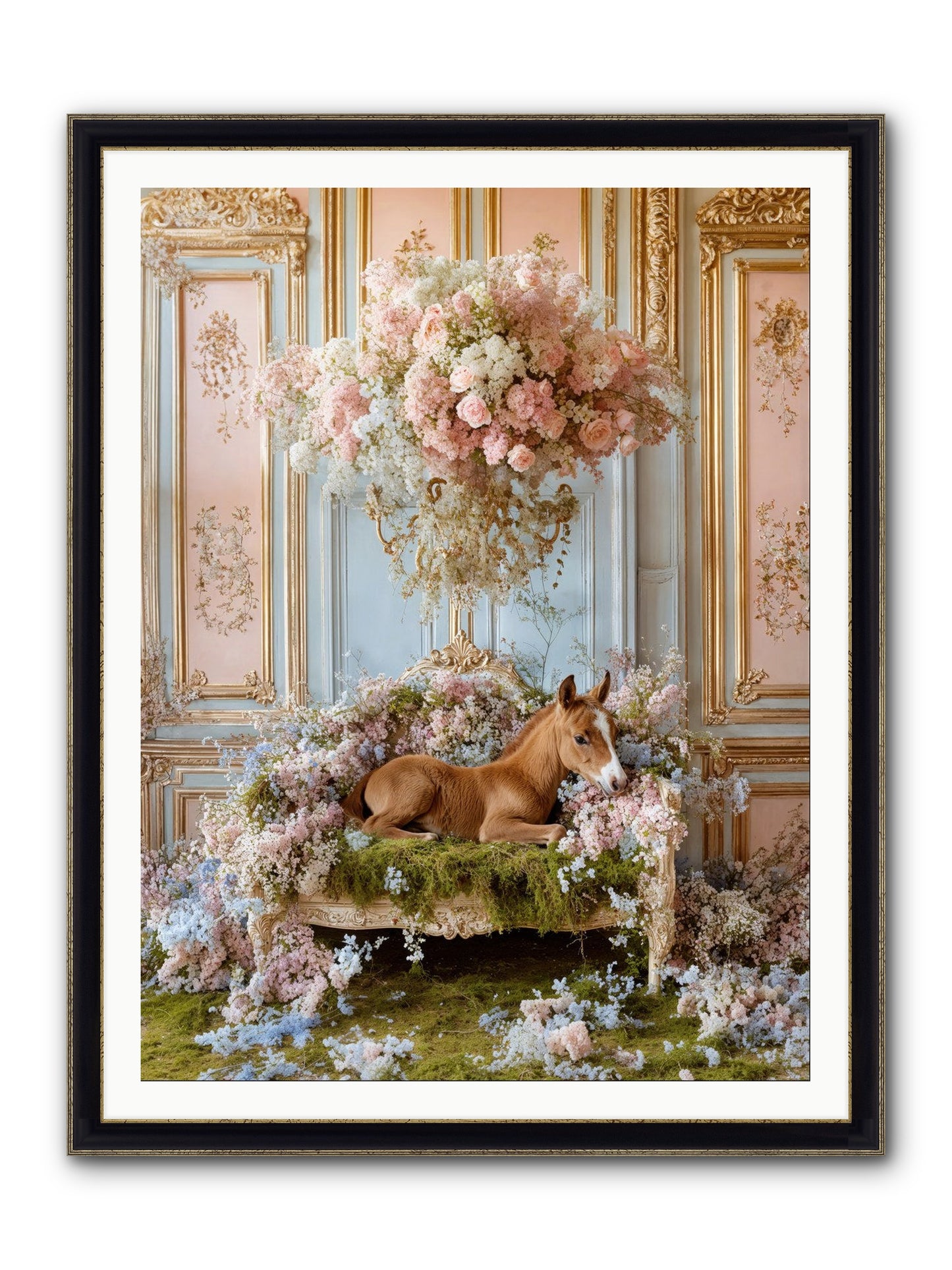 The Garden's Young Prince Framed Print - Black & Gold 36x48