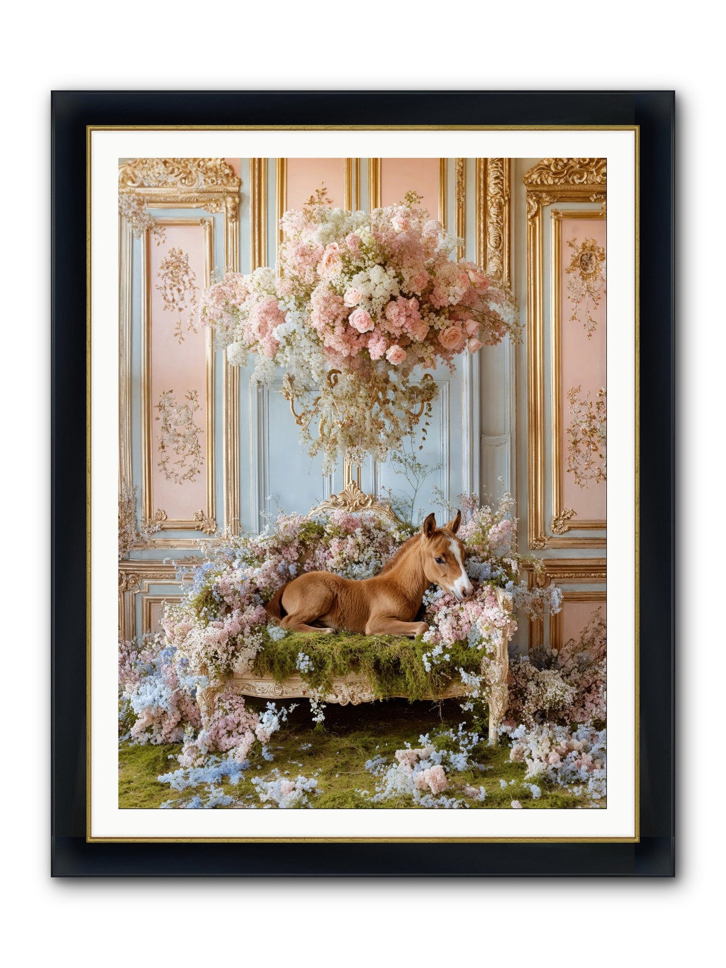 The Garden's Young Prince Framed Print - Wide Black w/Gold 36x48