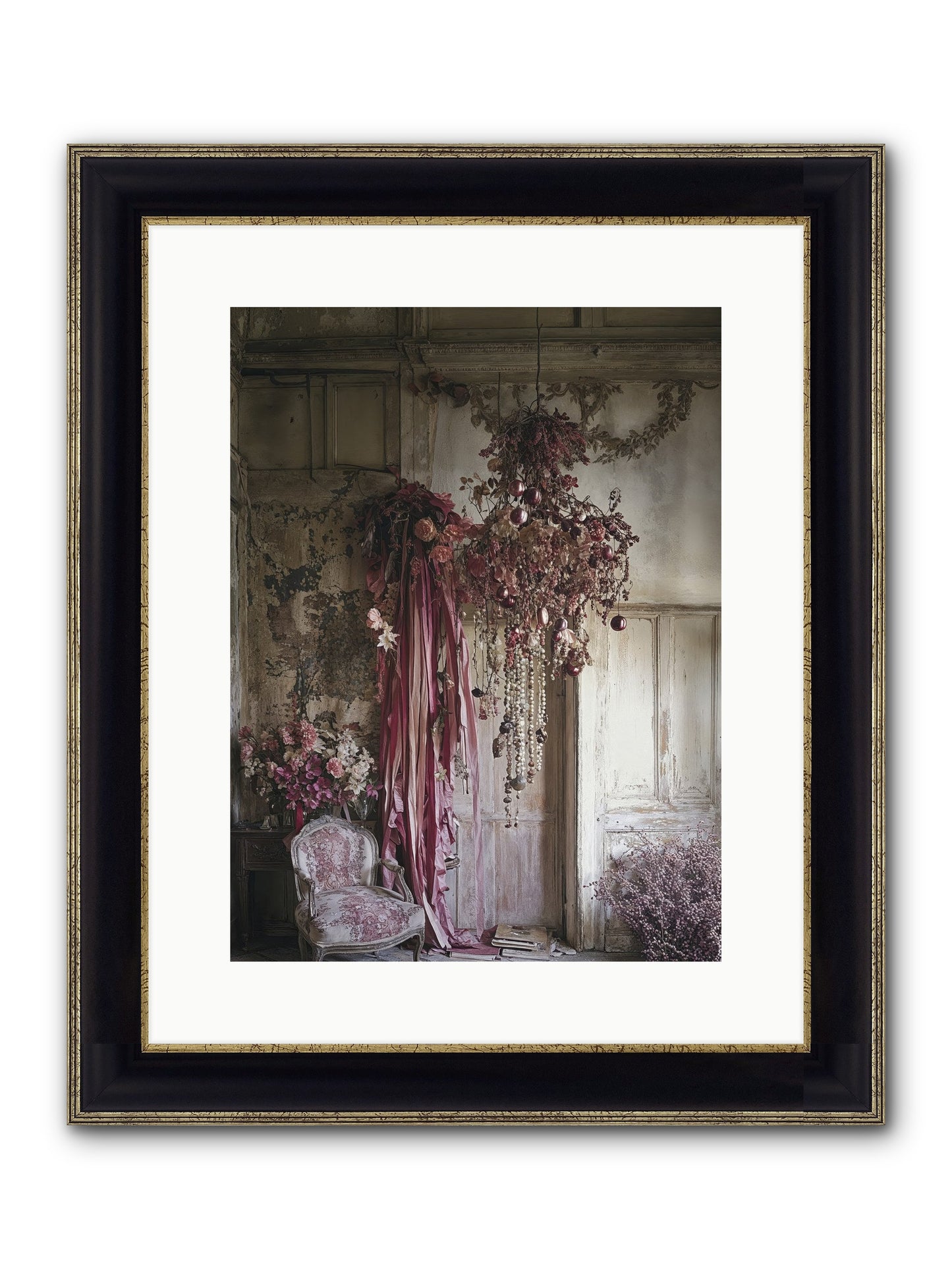 The Garden Slept Framed Print - Black & Gold 12x16