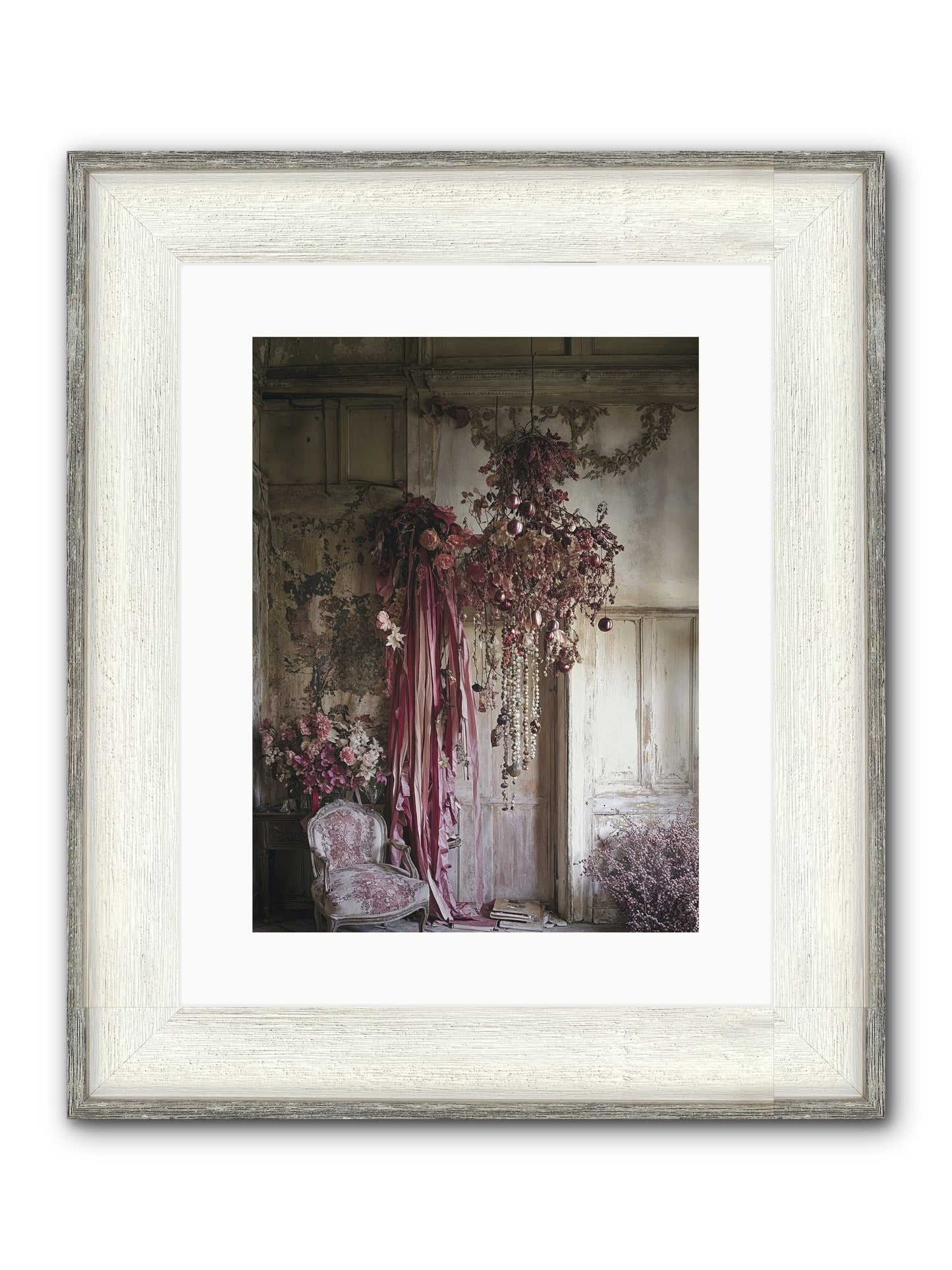 The Garden Slept Framed Print - Driftwood White 12x16