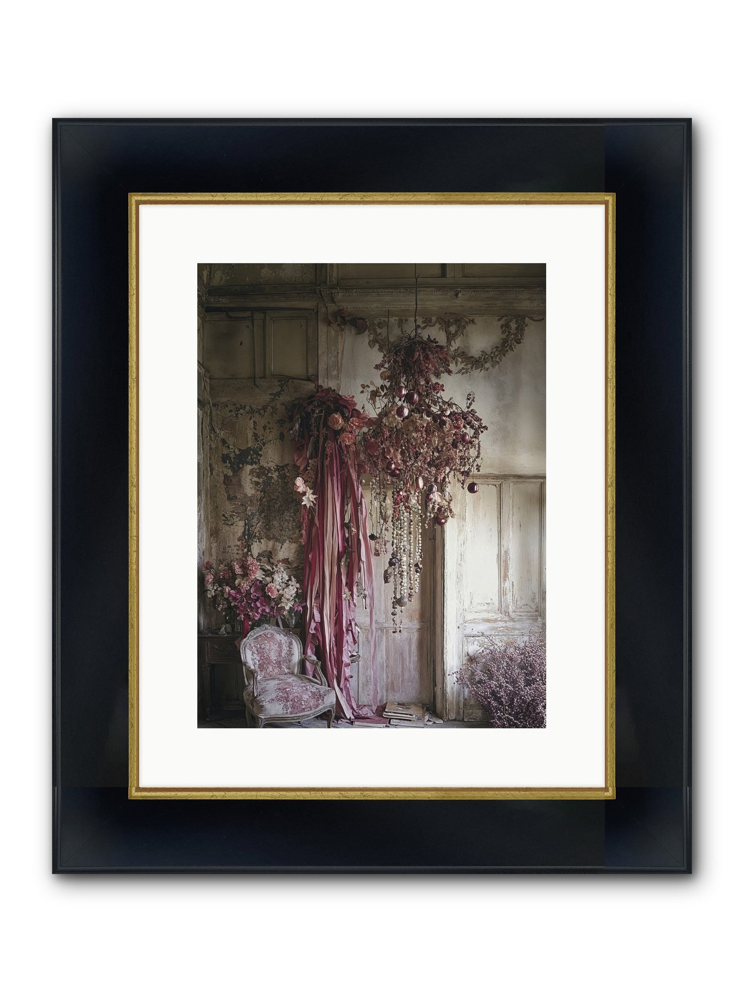 The Garden Slept Framed Print - Wide Black w/Gold 12x16