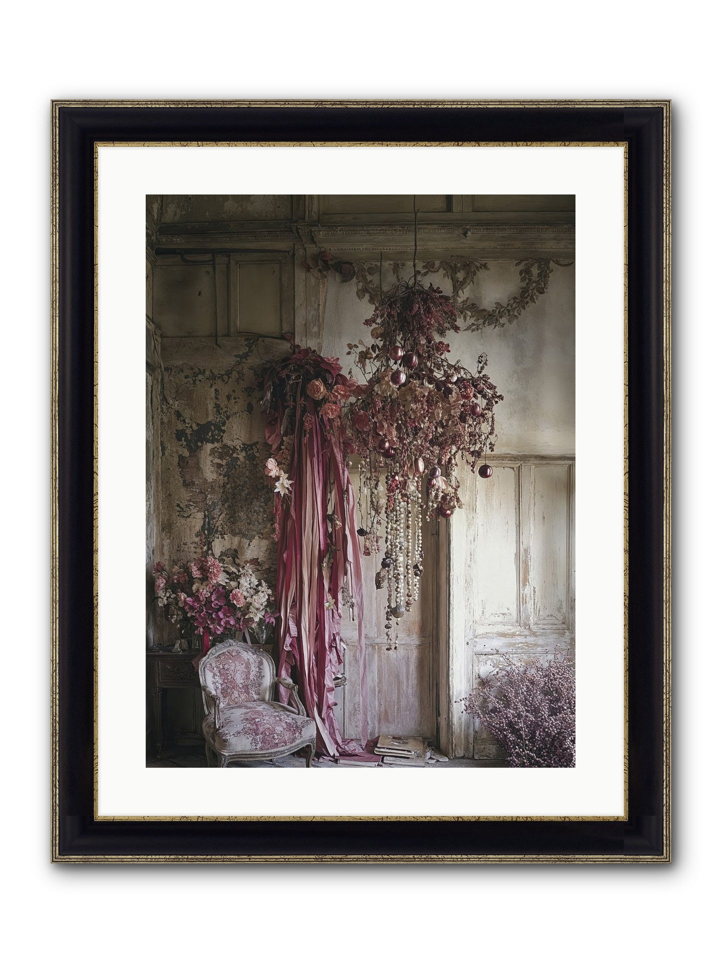 The Garden Slept Framed Print - Black & Gold 18x24